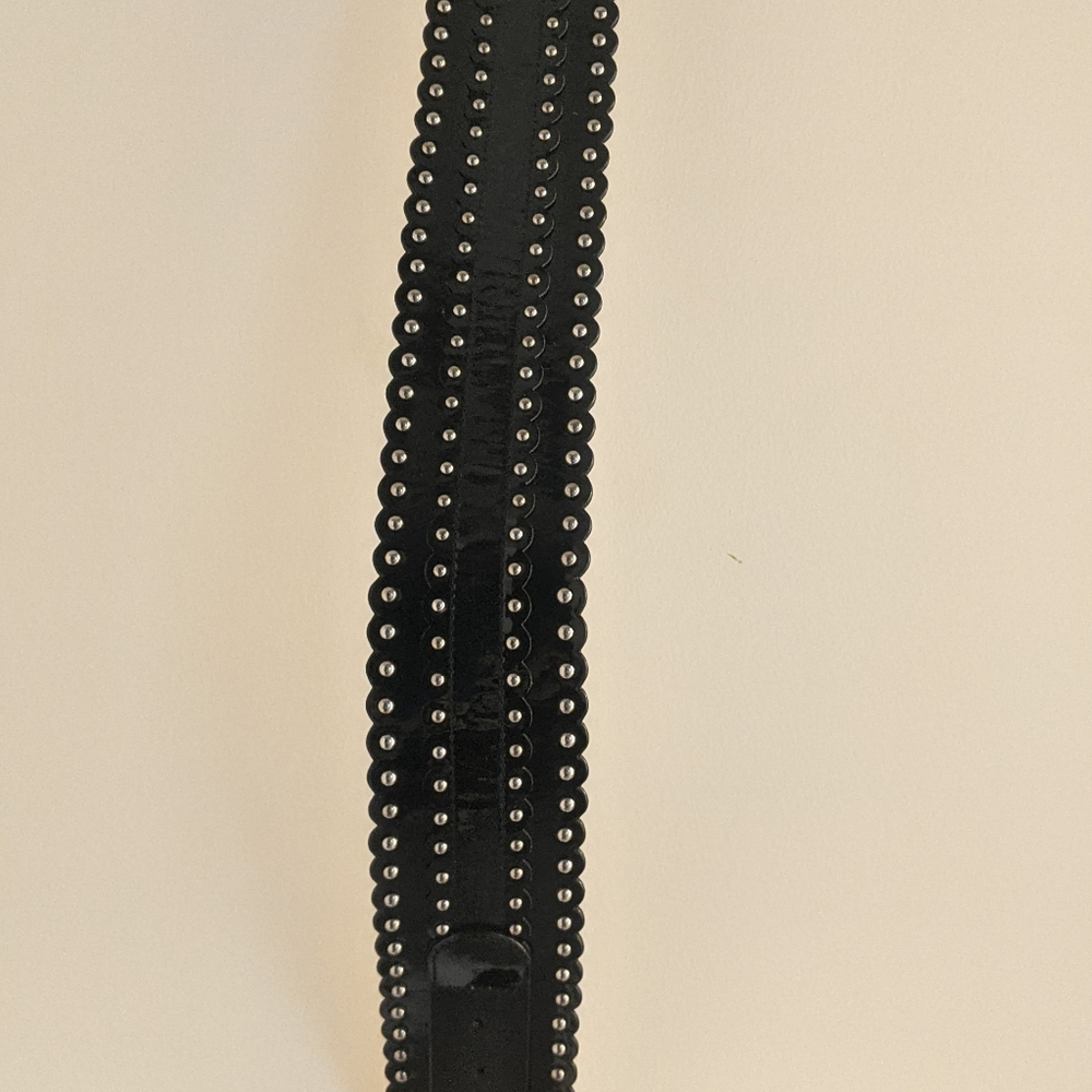 Wide Black Studded Belt